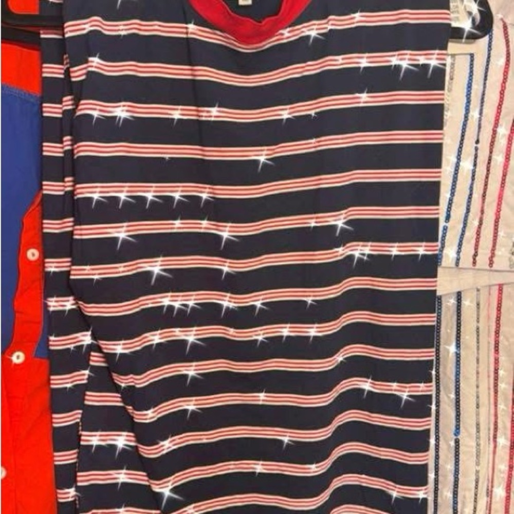 Striped women’s dress-Red and Blue